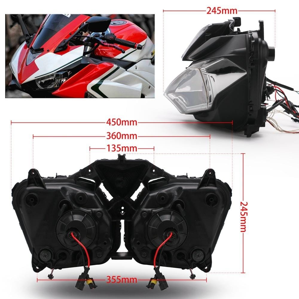 Speedpark Motorcycle LED Headlight Assembly for Yamaha R3 R25 2015-2018 V2