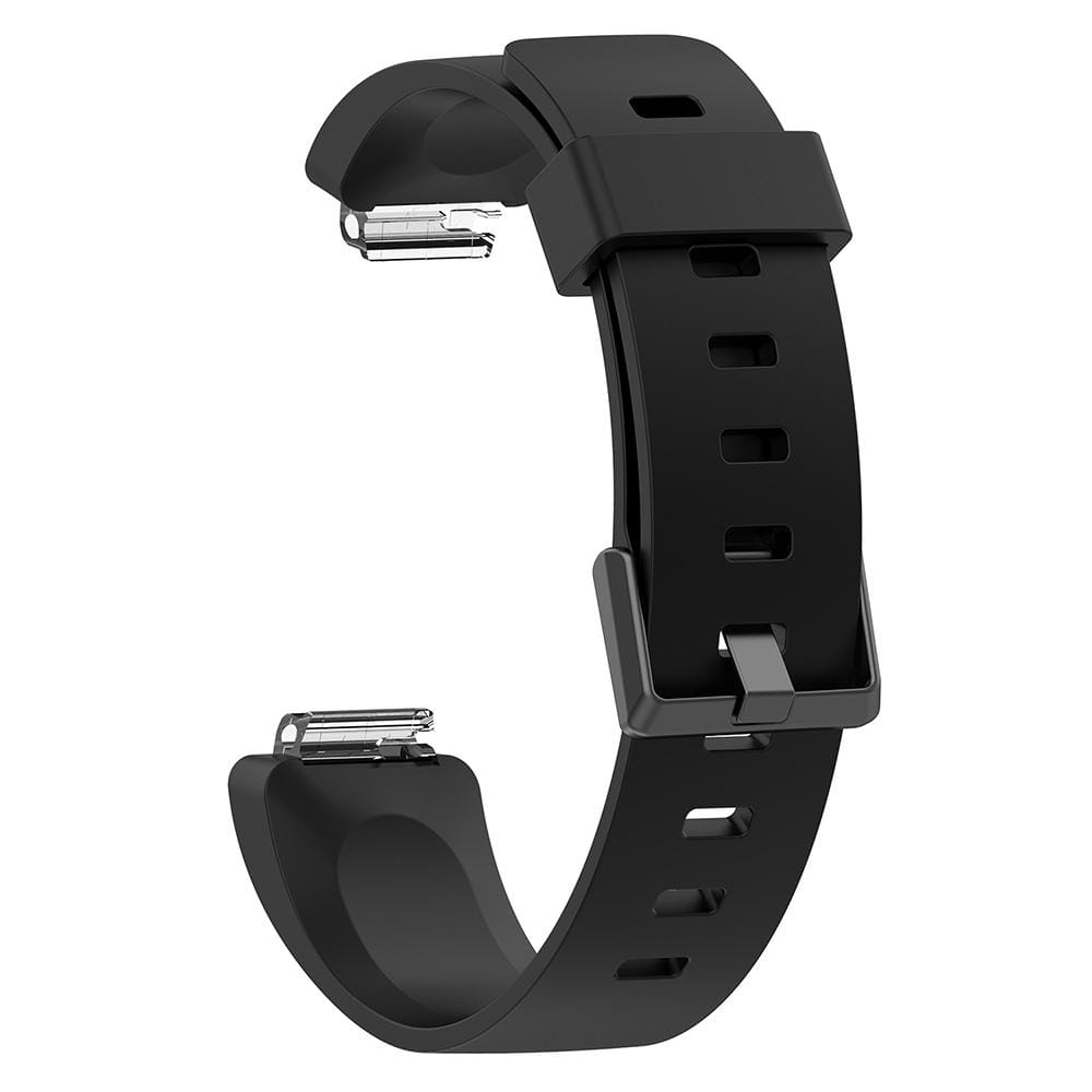 For Fitbit Inspire / Inspire HR Glossy Surface Silicone Replacement Wrist Strap Watchband, Size:L (Black)