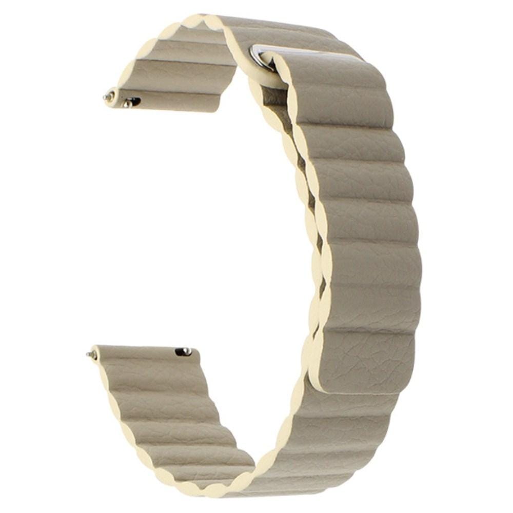 Suitable For Samsung Gear S2 / Active2 Smart Watch Strap Universal 20mm Magnetic Buckle Leather Replacement Wrist Strap (Light brown)
