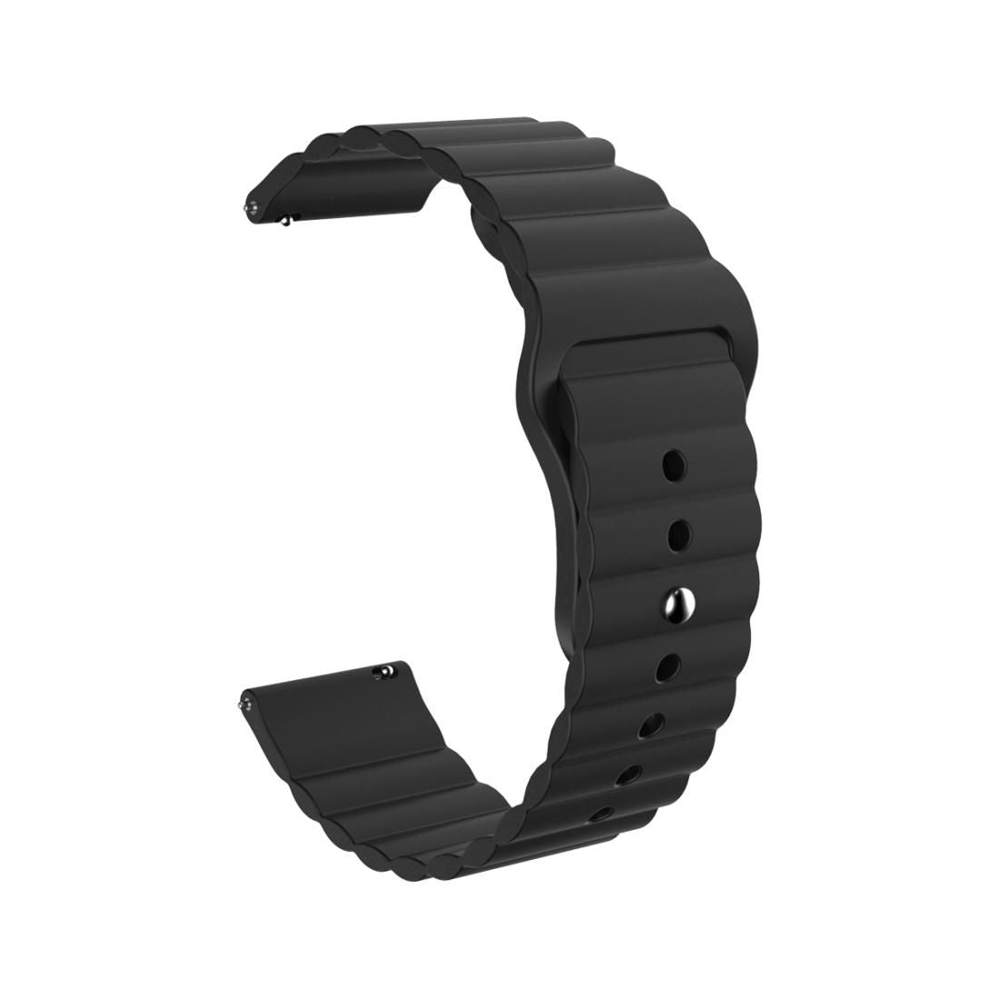22mm For Huawei Watch GT2e / GT2 46mm Reverse Buckle Wave Silicone Strap (Blue)