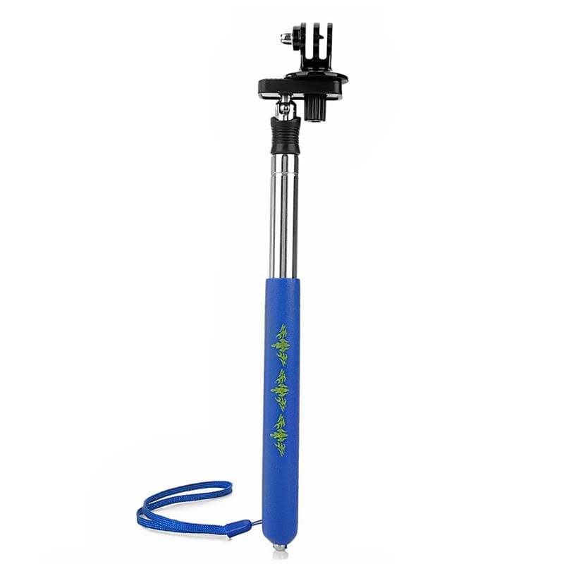6 Fold Retractable Handheld Monopod & Extendable Camera Monopod with Mirror for Gopro Hero 4 / 3+ / 3 / 2, Max Length: 96cm (Blue)