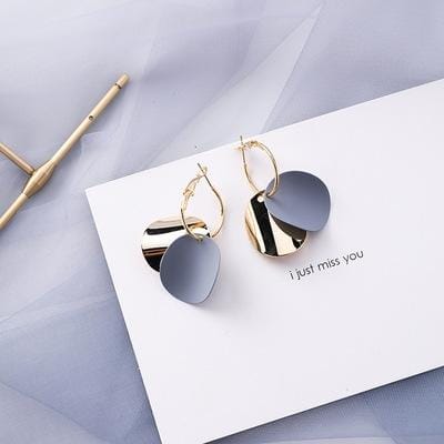 Summer Blue Geometric Acrylic Hollow Drop Earrings for Women Party Beach Jewelry (11058)