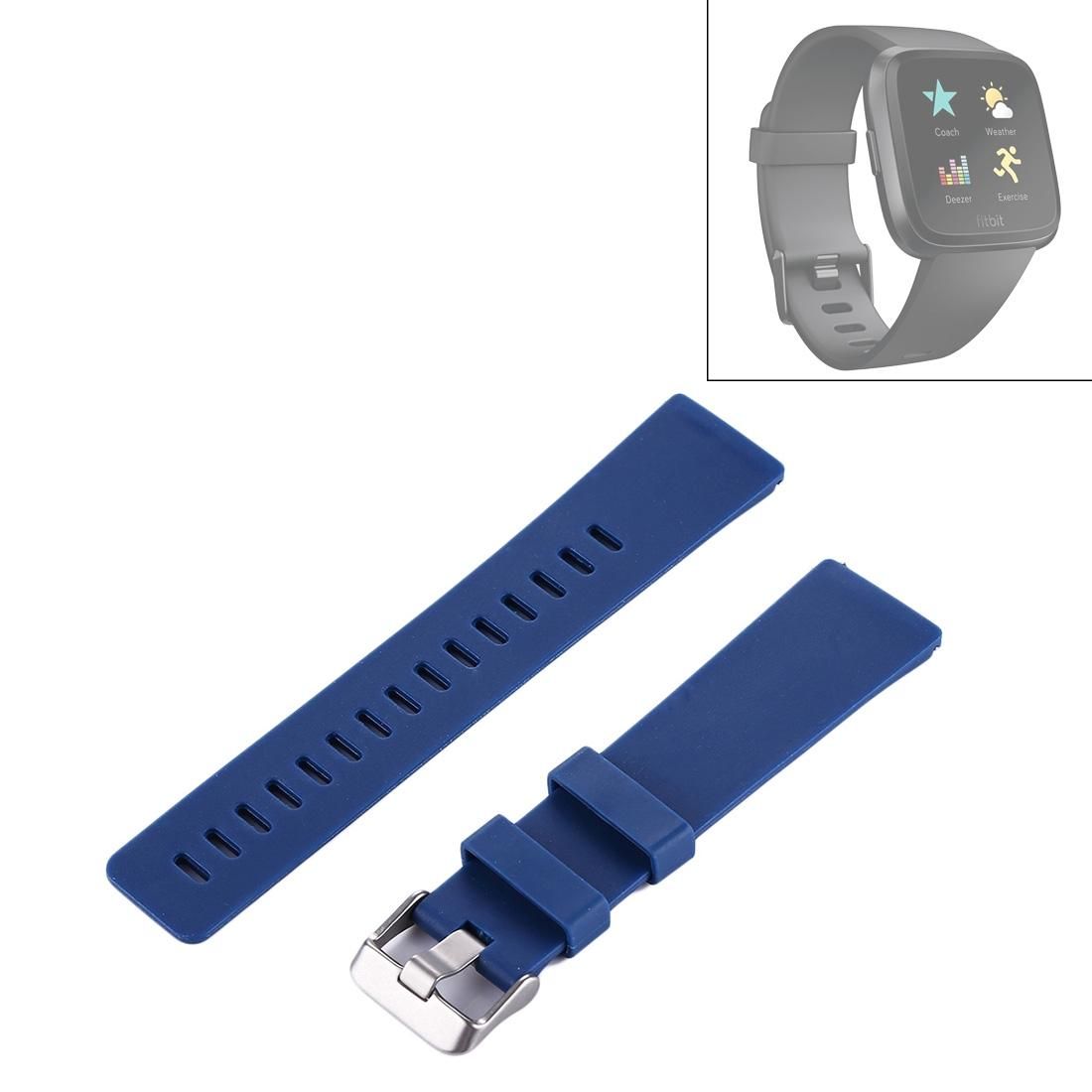 For Fitbit Versa / Versa 2 Simple Fashion Silicone Watch Strap (Dark Blue)