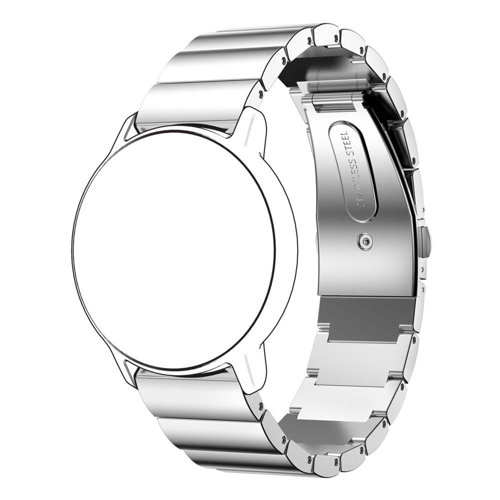 22mm For Huawei Watch GT2e GT2 46mm A Flat Buckle Stainless Steel Strap (Silver)