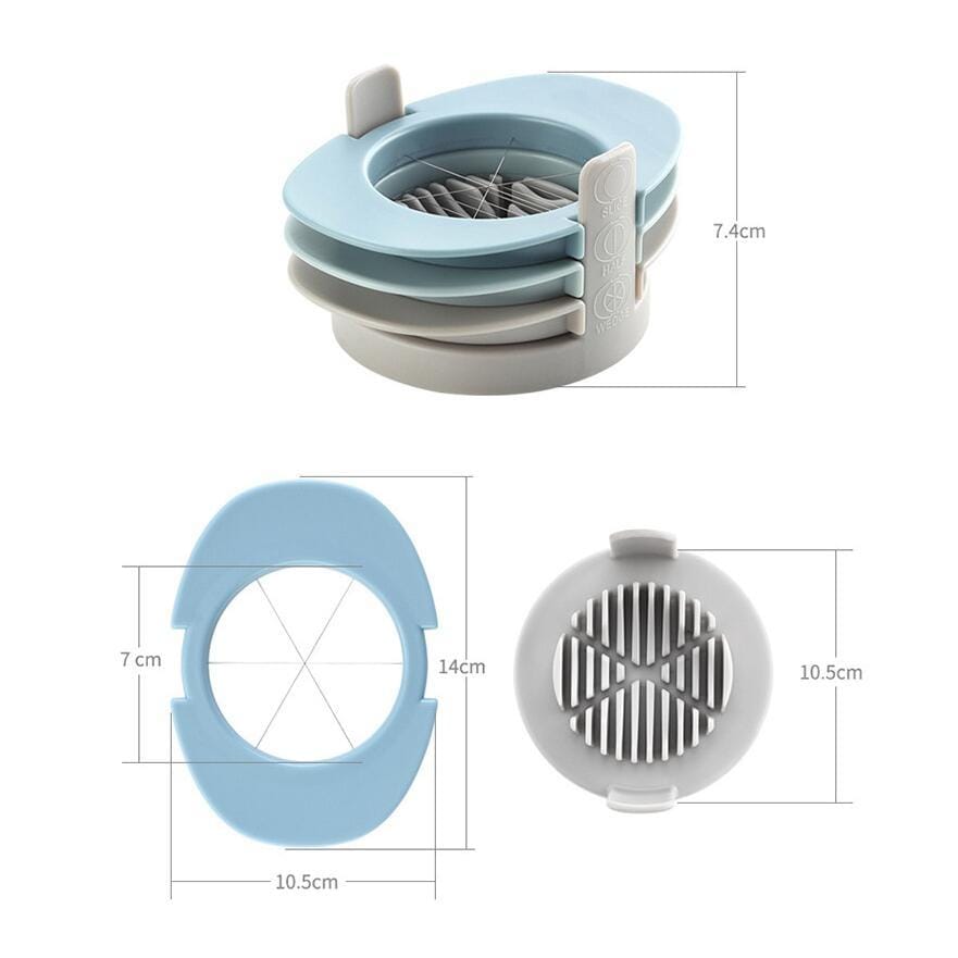 3 in 1 Multifunctional Egg Cutter Half-cut Egg Tool (Colorful)