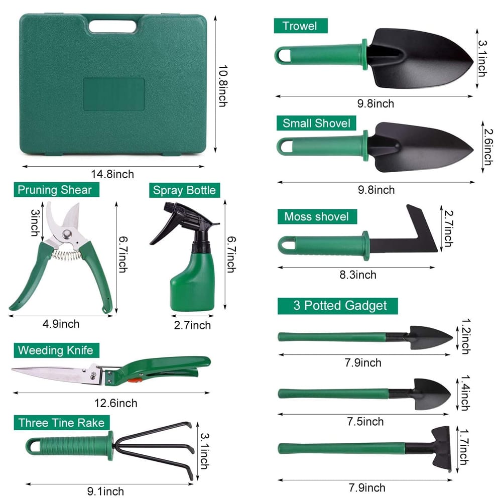 Garden Tool Set 10pcs Stainless Steel Garden Tool Kit with