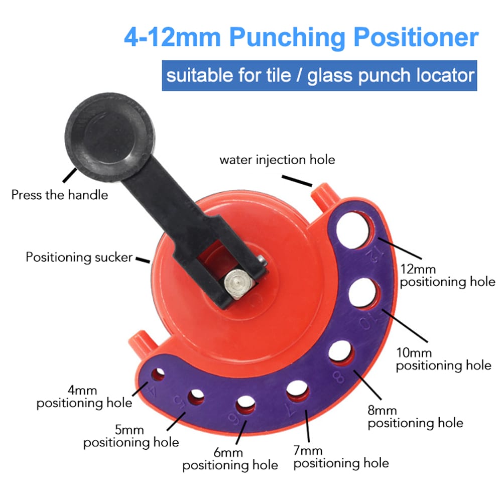 Drill Bit Guide Tile Glass Ceramic Openings Locator Pocket