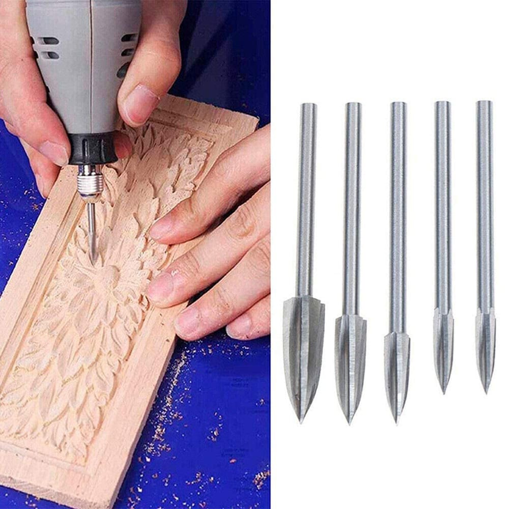 5 Pcs Woodworking Carving Tool Wood Carving Drill Bit