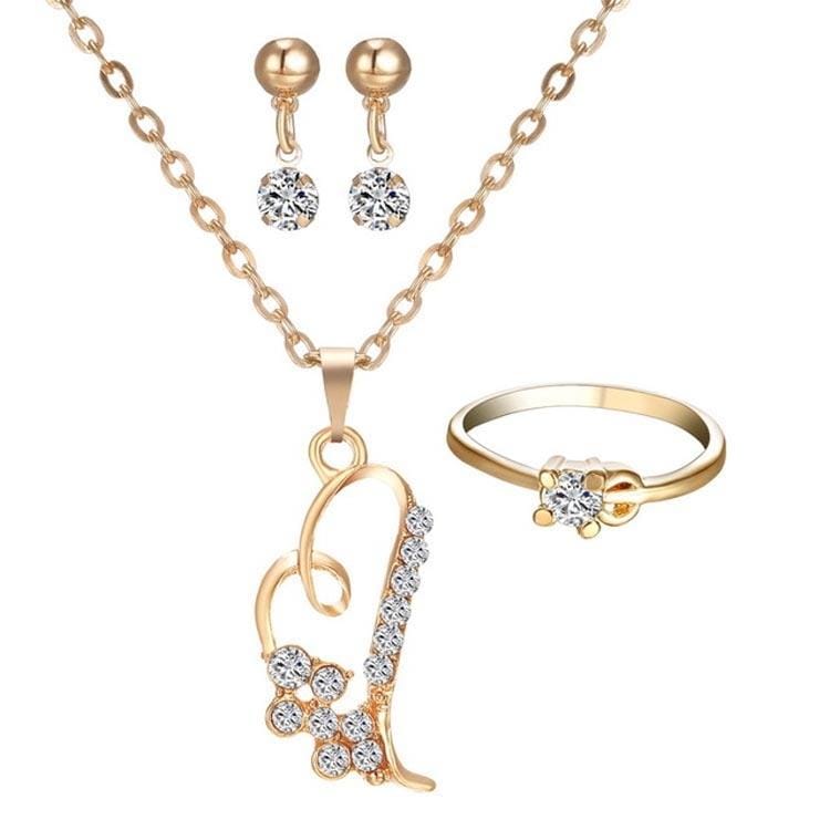 Classic Simple Rhinestone Geometric Ladies Jewelry Set (1501208C0)