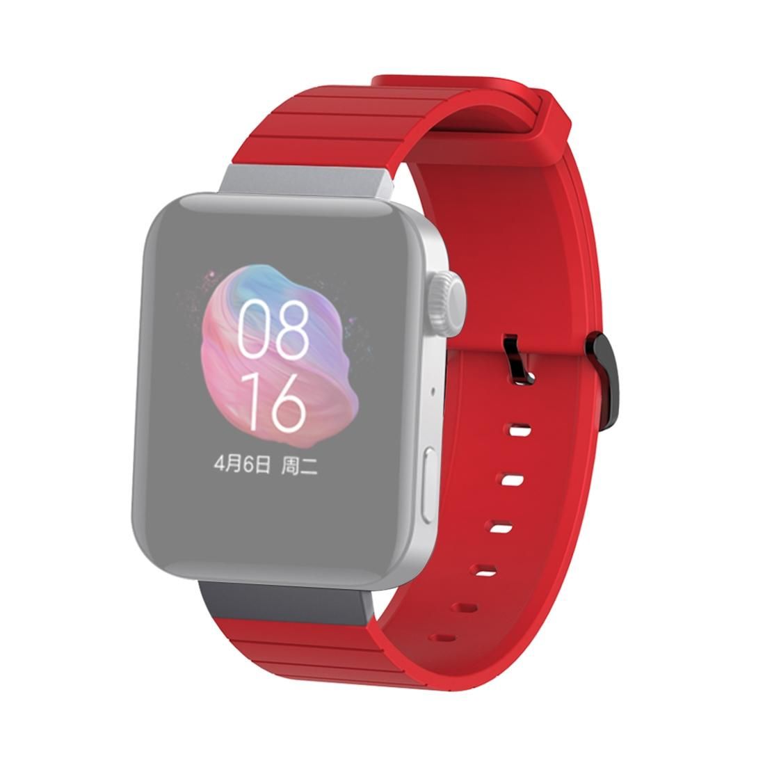 For Xiaomi Smart Watch Silicone Watchband Replacement Wrist Strap (Red)