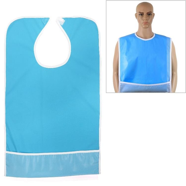Adult Eat Meal Waterproof Bib, Size:45x65cm (Single Layer Sky Blue)