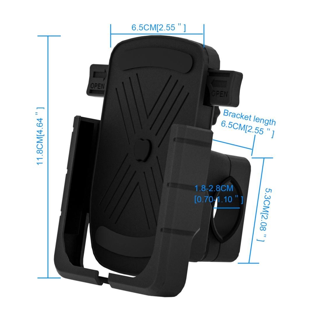 CS-1065A1 Motorcycle Aluminum Alloy Mobile Phone Holder Bracket, Handlebar Version (Silver)