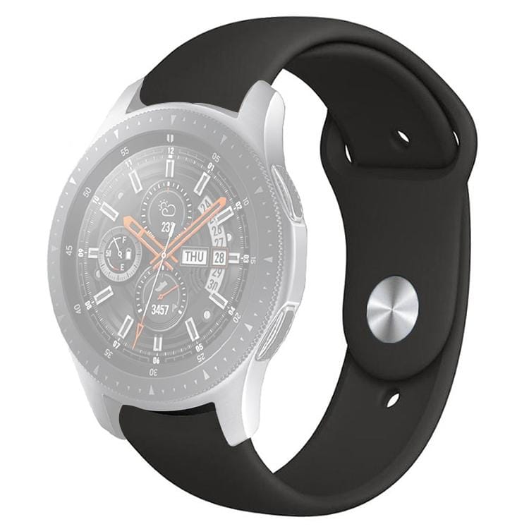 Monochrome Silicone Strap for Apply Samsung Galaxy Watch Active 20mm (Black)