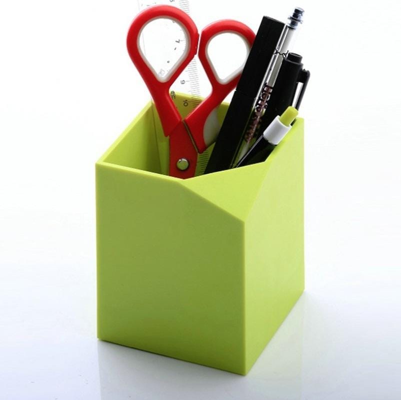 2 PCS Plastic Pen Holder Multifunctional Office Supplies (Green)