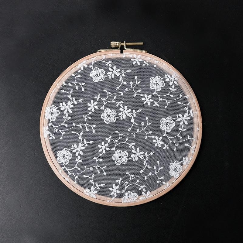 Round Embroidery Shed Lace Pad Jewelry Rack Earrings Storage Display Stand, Lace Ordinary Version, Size: L