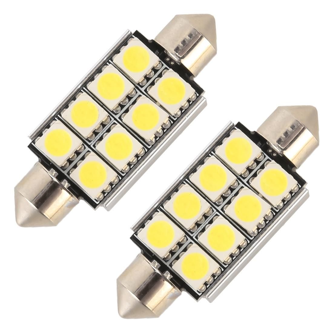 10 PCS 41mm DC12V / 2W / 7000K / 80LM 8LEDs SMD-5050 Car Reading Lamp (White Light)