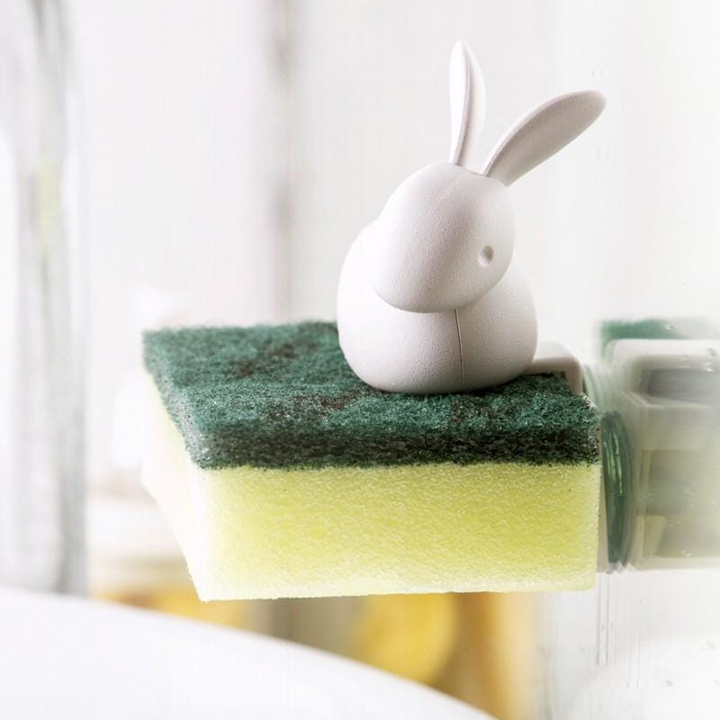 Creative Cute Cartoon Animal Cleaning Cloth Storage Drain Kitchen Sink Sponge Cleaning Storage Rack (Little duck)