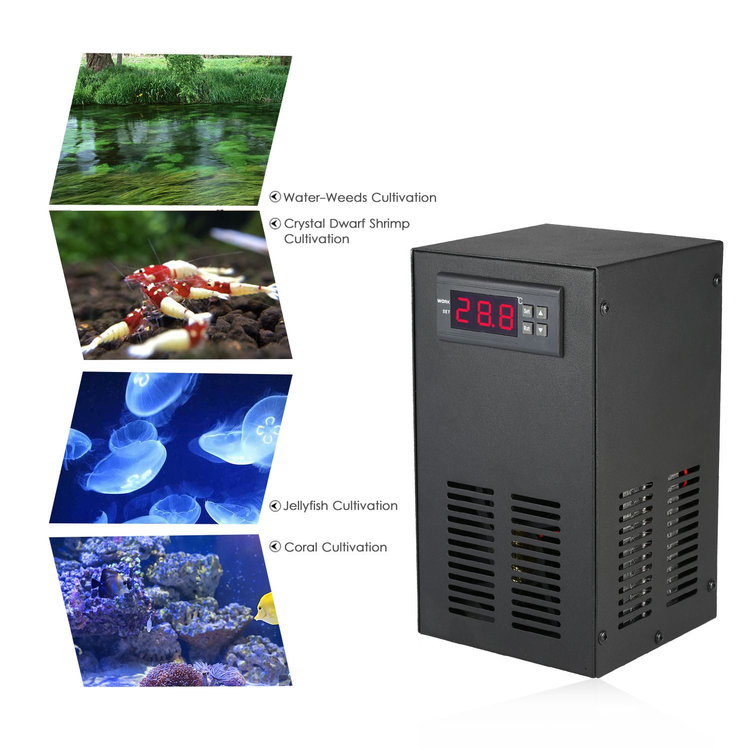 35L 70W Aquarium Chiller Cooling System LCD Display - AU Plug