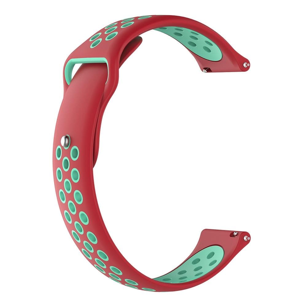For Garmin Fenix Chronos Two-colors Replacement Wrist Strap Watchband (Red Teal)