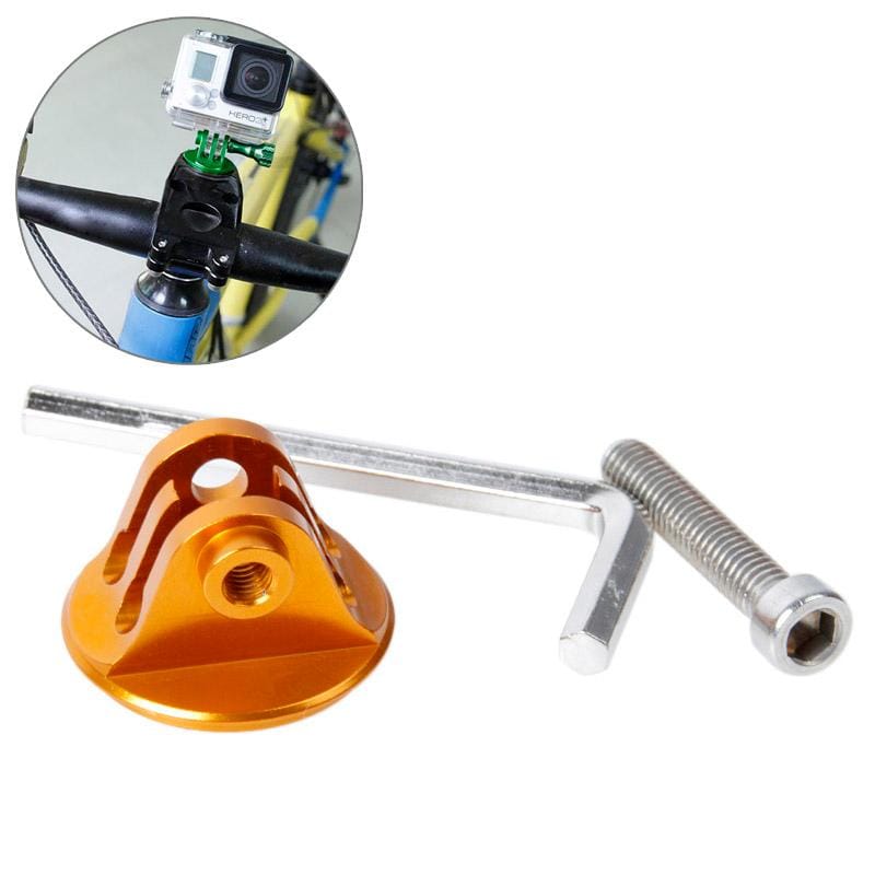 TMC Bike Head Mount with Screw & Hex Screwdriver for GoPro  NEW HERO /HERO6   /5 /5 Session /4 Session /4 /3+ /3 /2 /1, Xiaoyi and Other Action Cameras (Gold)