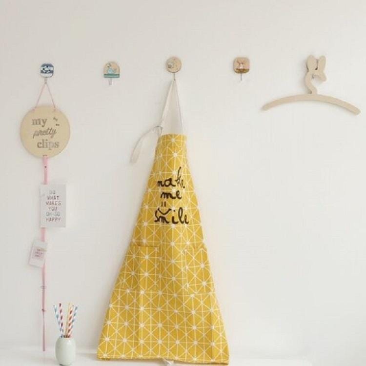 Geometric Pattern Parent-child Waterproof Oil-proof Apron, Style:Yellow Plaid-adult