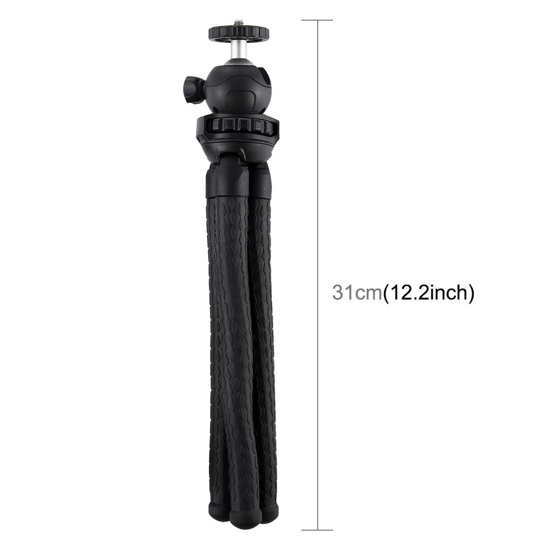 PULUZ Mini Octopus Flexible Tripod Holder with Ball Head & Phone Clamp + Tripod Mount Adapter & Long Screw for SLR Cameras, GoPro, Cellphone, Size: 30cmx5cm
