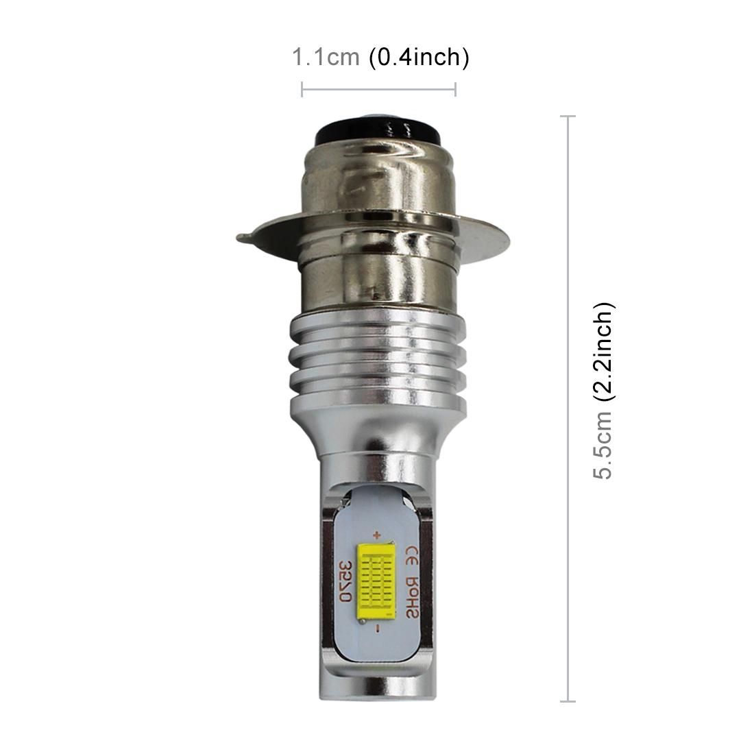 P15D/H6M 1000LM 72W 6000K White Light 2-LED 3570 Bulbs Motorcycle Headlights, DC 12-24V