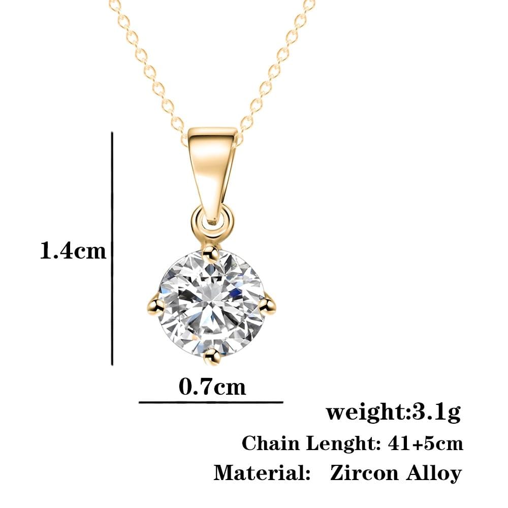 Simple Jewelry Round Shape Pendant Necklace for Women Wedding Jewelry (Gold)