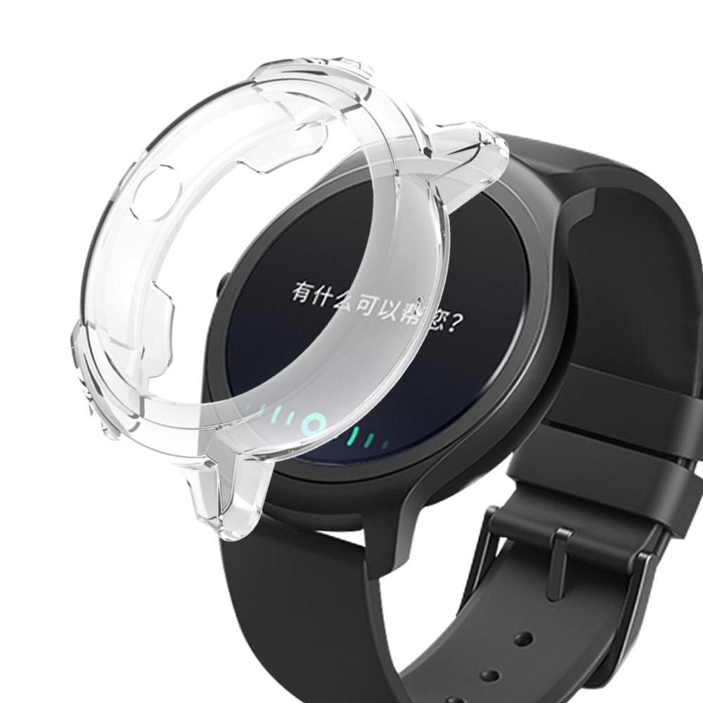 For Ticwatch E Galvanized TPU Half-package Watch Case (Transparent)