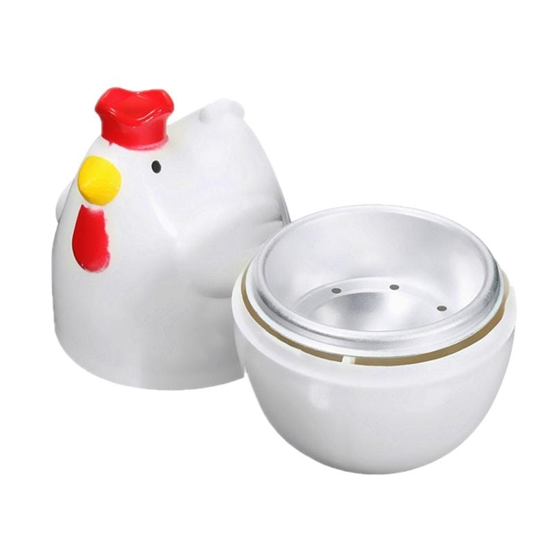 Boiled Egg Steamer Microwave Egg Cooker Cooking Tools Kitchen Gadgets (White)