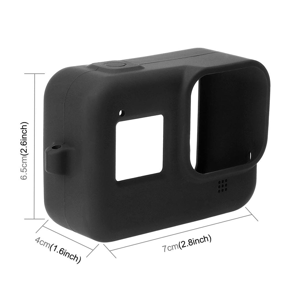 PULUZ Silicone Protective Case Cover with Wrist Strap for GoPro HERO8 Black (Black)