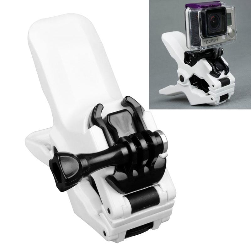 TMC HR219 Jaws Flex Clamp Mount with Buckle & Thumb Screw for GoPro  NEW HERO /HERO6   /5 Session /5 /4 Session /4 /3+ /3 /2 /1, Other Sport Cameras (White)