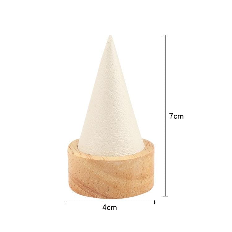 Circular Cone Log Rings Bracelets Jewelry Rack Storage Display Stand, Size: S (Beige)