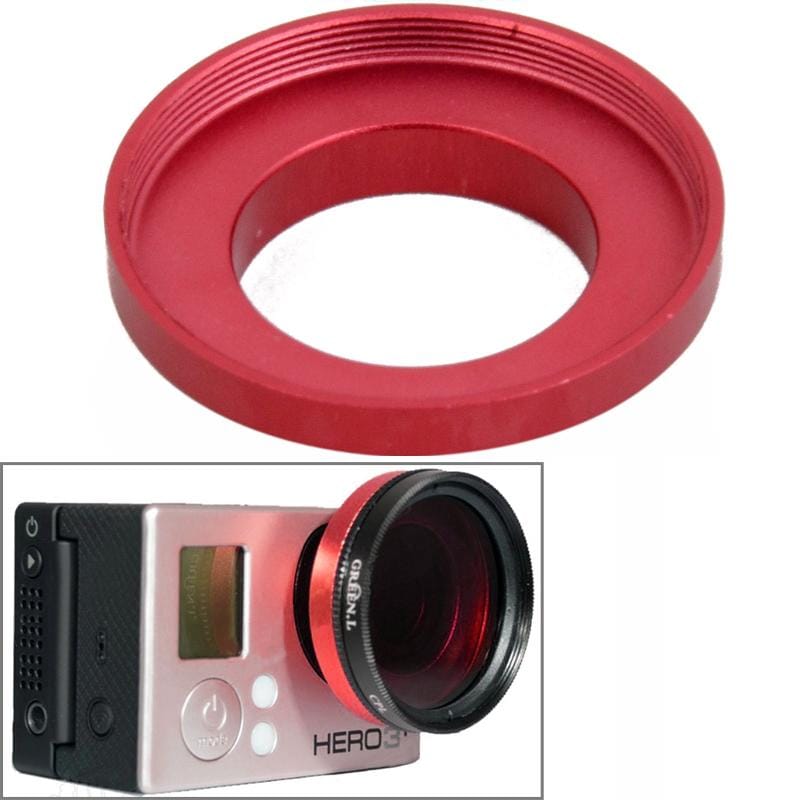 37mm Aluminum Alloy UV Lens Filter Ring Adapter for GoPro HERO 4 / 3+ / 3, ST-122 (Red)