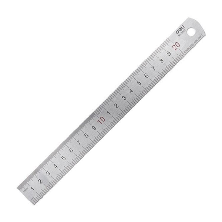 5 PCS Deli 8462 20cm Steel Ruler Office Use Ruler To Measure Scale Steel Ruler