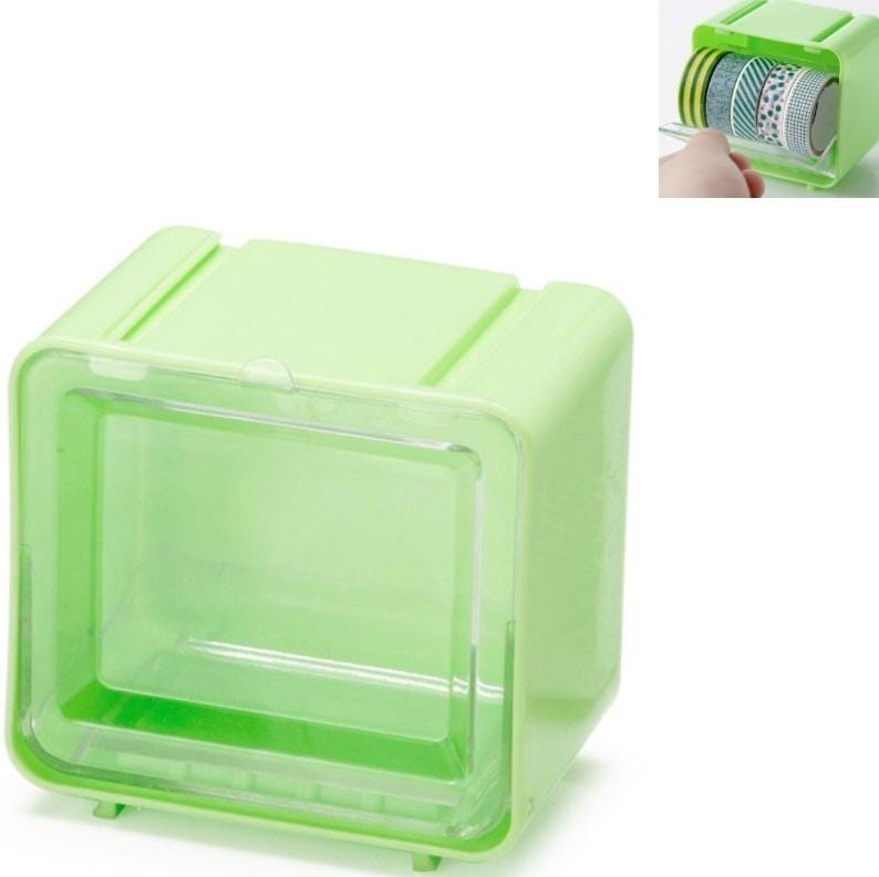 6 PCS Tape Storage Box Cutter Desktop Stationery Storage Box (Green)