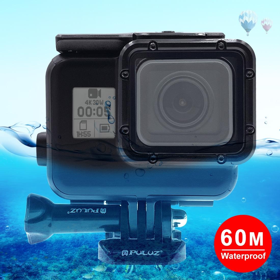 PULUZ 60m Waterproof Housing Protective Case for for GoPro HERO / HERO7 Black /6 /5, with Buckle Basic Mount & Screw, No Need to Remove Lens (Style1)