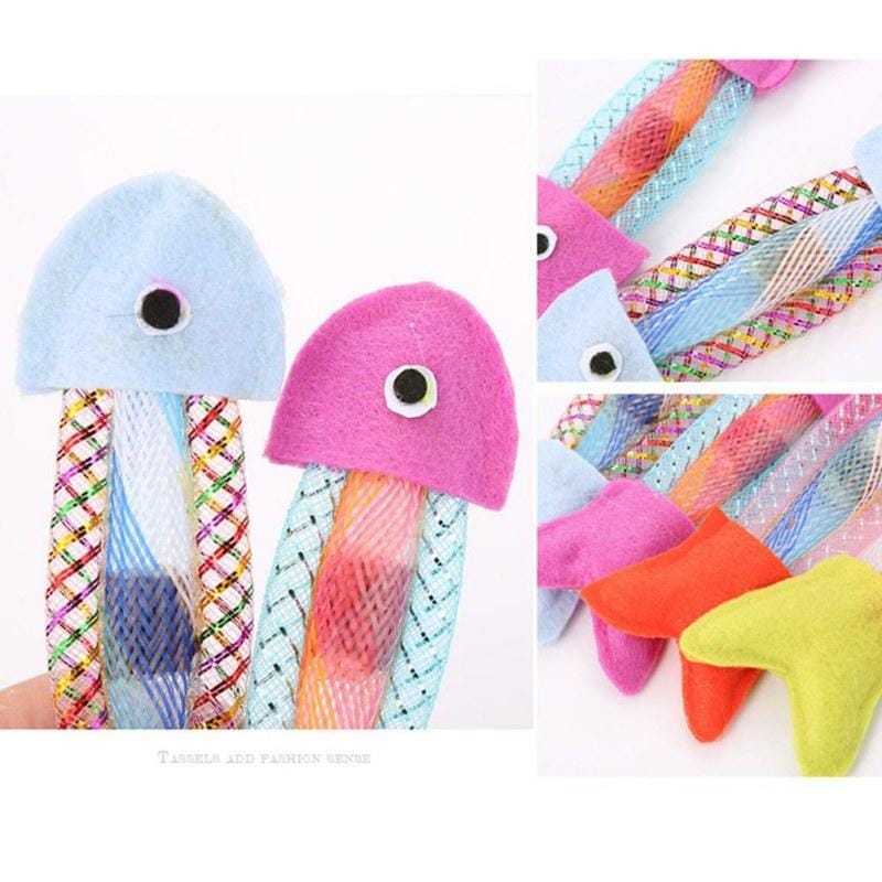 3 PCS Cat Dog Spring Fish Toy Cat Bouncing Toy Pets Products (Purple)