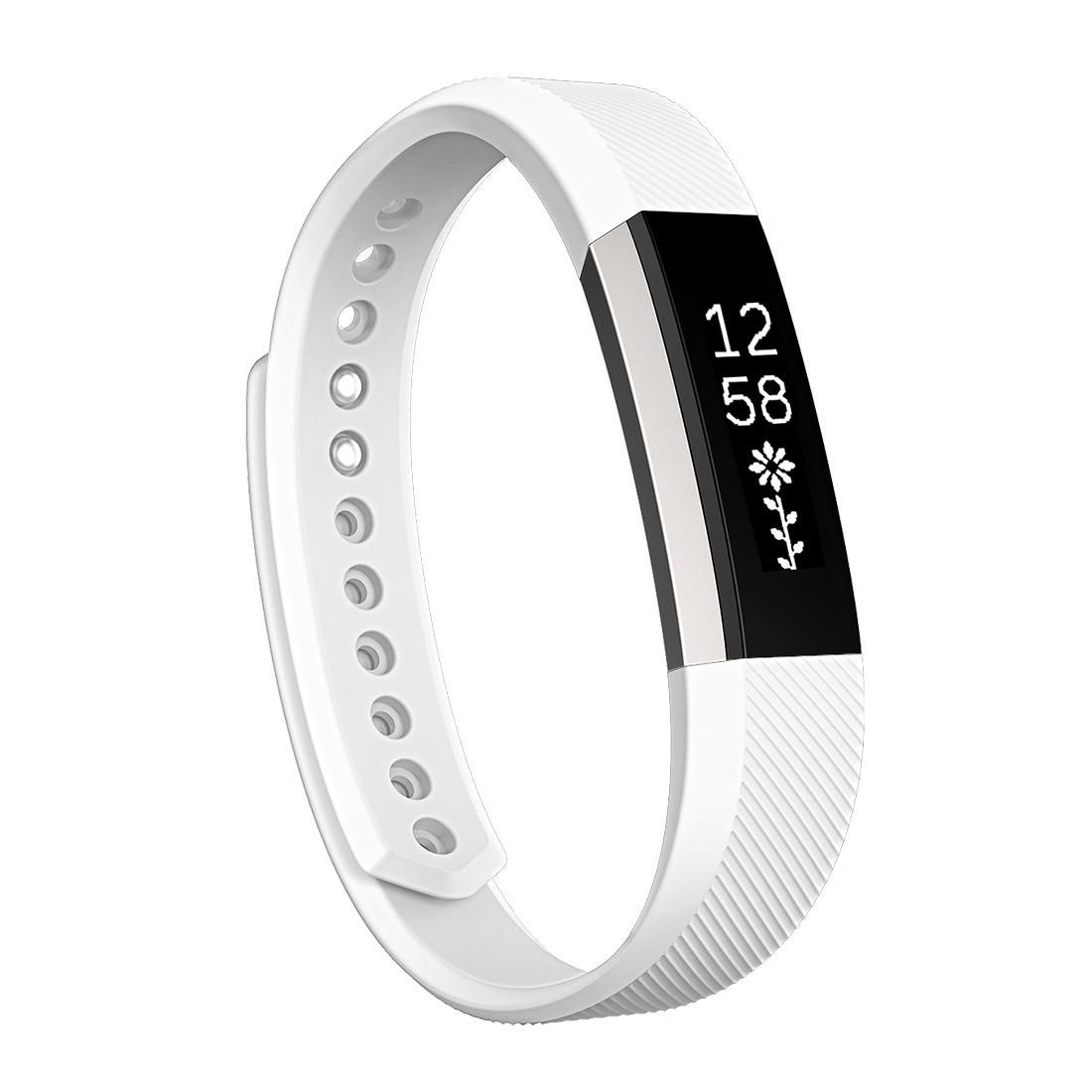 For Fitbit Alta Watch Oblique Texture Silicone Watchband, Large Size, Length: about 22cm (White)