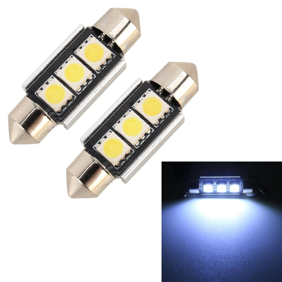 10 PCS 36mm DC12V / 1.7W / 7000K / 70LM 3LEDs SMD-5050 Car Reading Lamp (White Light)