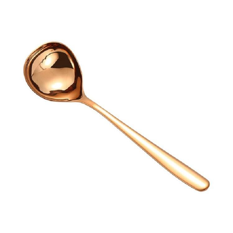 3 PCS Stainless Steel Sauce Spoon Creative Big Head Long Handle Spoon, Color:Rose Gold