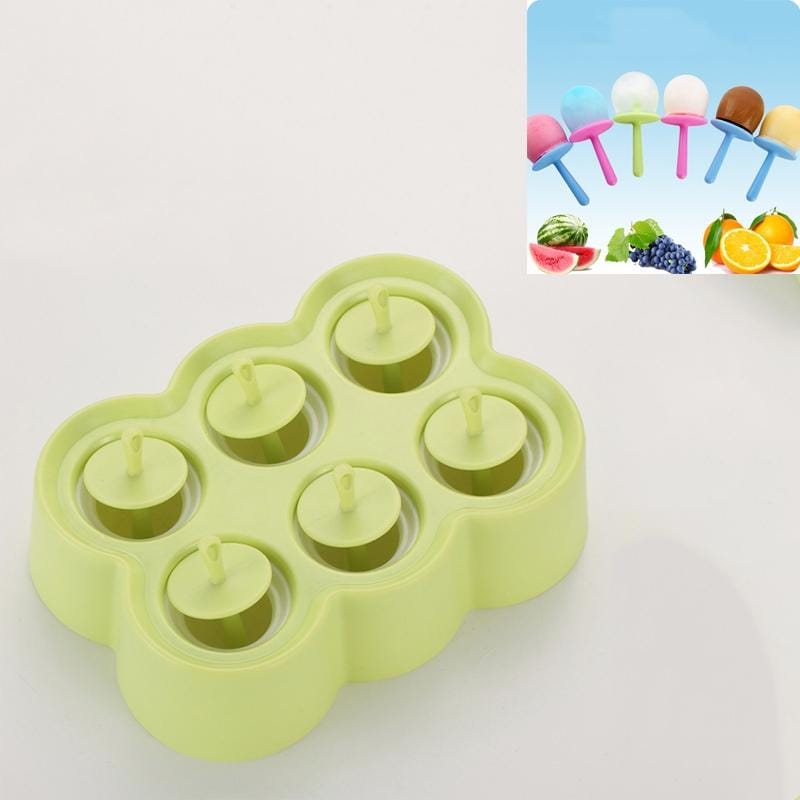 Mini DIY Creative Popsicle Mould Environmentally Friendly Silicone Ice Cube Ice Cream Mould, Style:Rectangular (Green)
