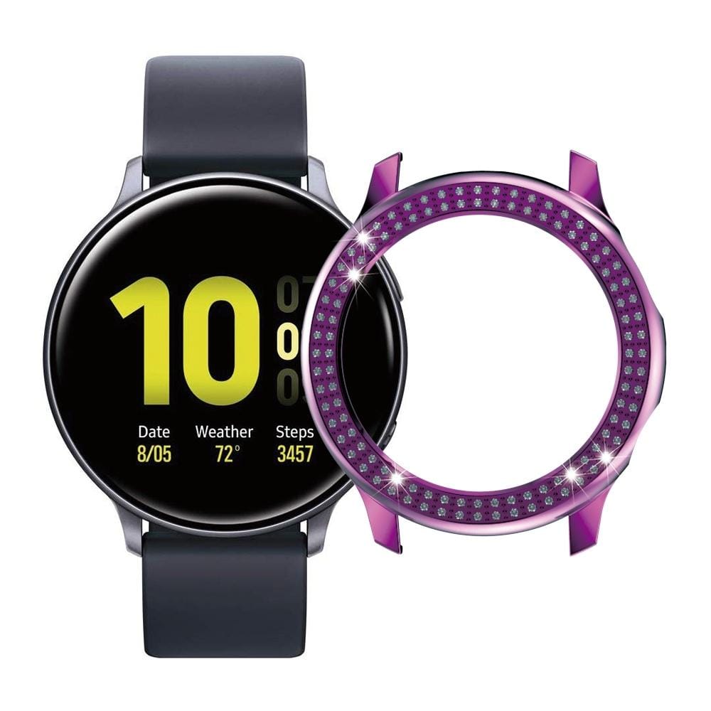 For Galaxy Active2 40mm / 44mm PC Double Row Diamond Watch Case (Purple)