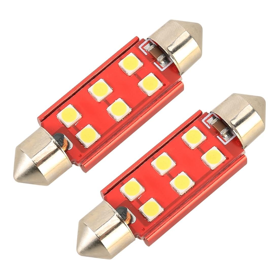 2 PCS 41mm DC12V / 2.2W / 6000K / 130LM 6LEDs SMD-3030 Car Reading Lamp (White Light)