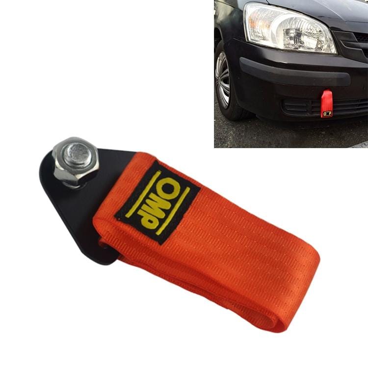 High Strength Nylon Tow Ropes Racing Car Universal Tow Eye Strap Tow Strap (Orange)