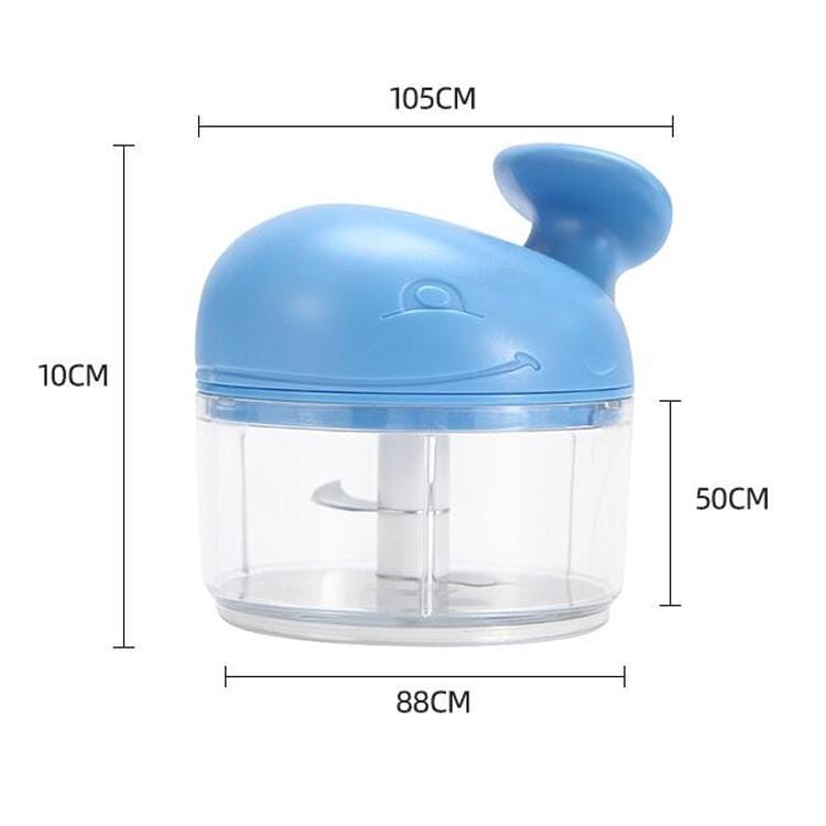 Home Kitchen Cartoon Whale Shape Hand-pulled Mini Garlic Puller Multi-function Chili Pepper Mincer (Pink)