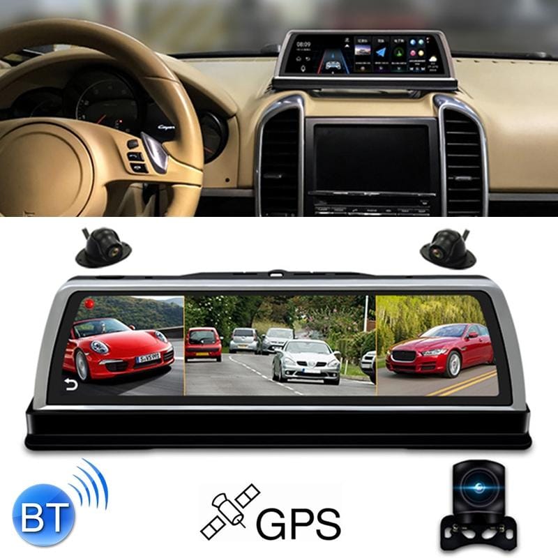 K600 360 Degree 10 inch 1080P Multi-functional Smart Car ADAS Dual Lens Video Record Camera Support TF Card / Motion Detection