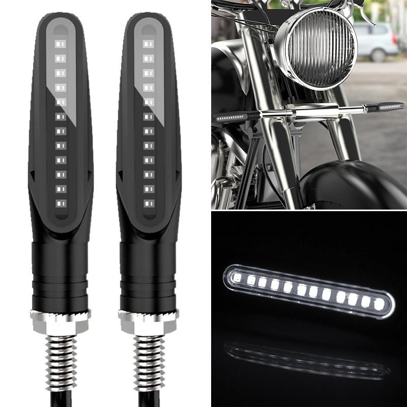 2 PCS D12V / 1W Motorcycle LED Waterproof Side Lights Turn Signal Light (White Light)