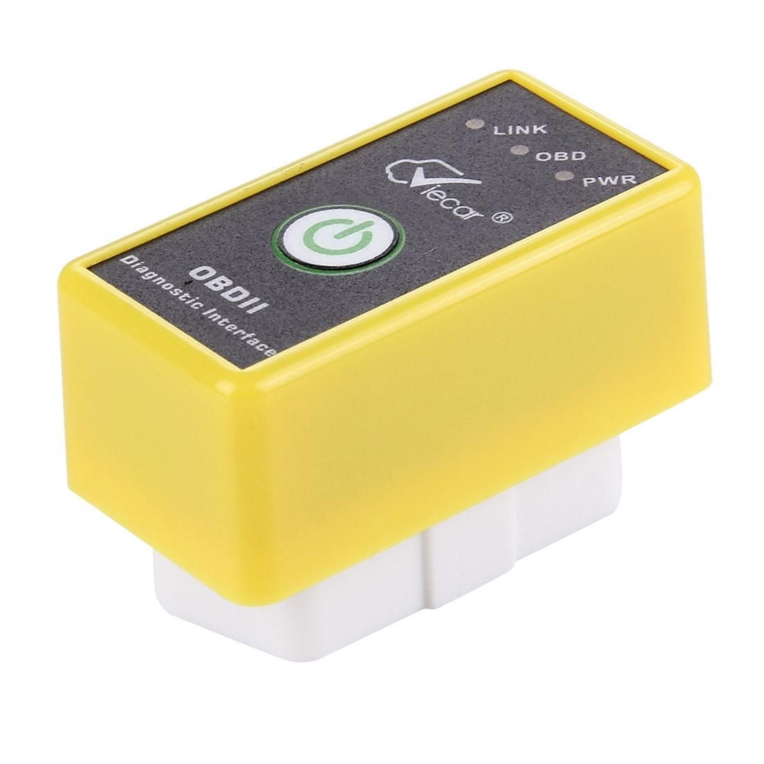 Viecar VC004-A Mini OBDII ELM327 Bluetooth Car Scanner Diagnostic Tool, Support Android / Symbian / Windows (Yellow)