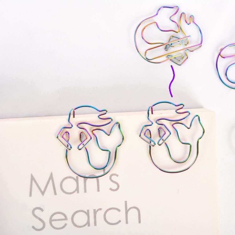 4 PCS Creative Paper Clip Colorful Mermaid Styling  Paper Clip